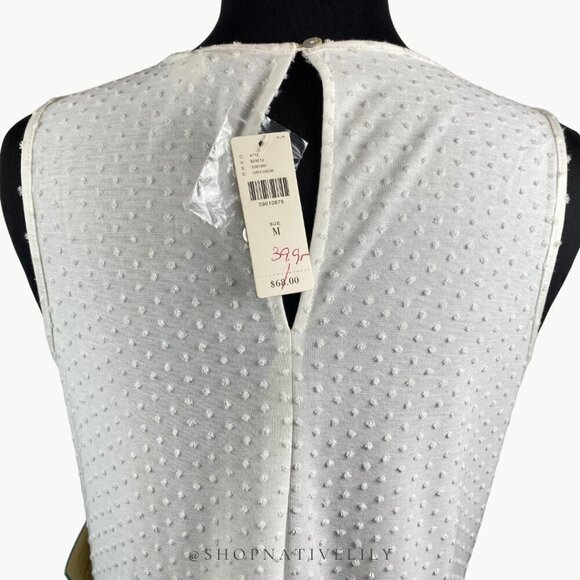 NWT Meadow Rue Anthropologie Lace Peplum Sleeveless Top | Sz Medium | White - Picture 7 of 14